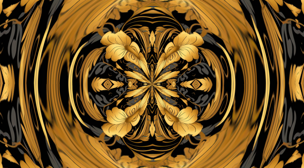 Golden Floral Reflections