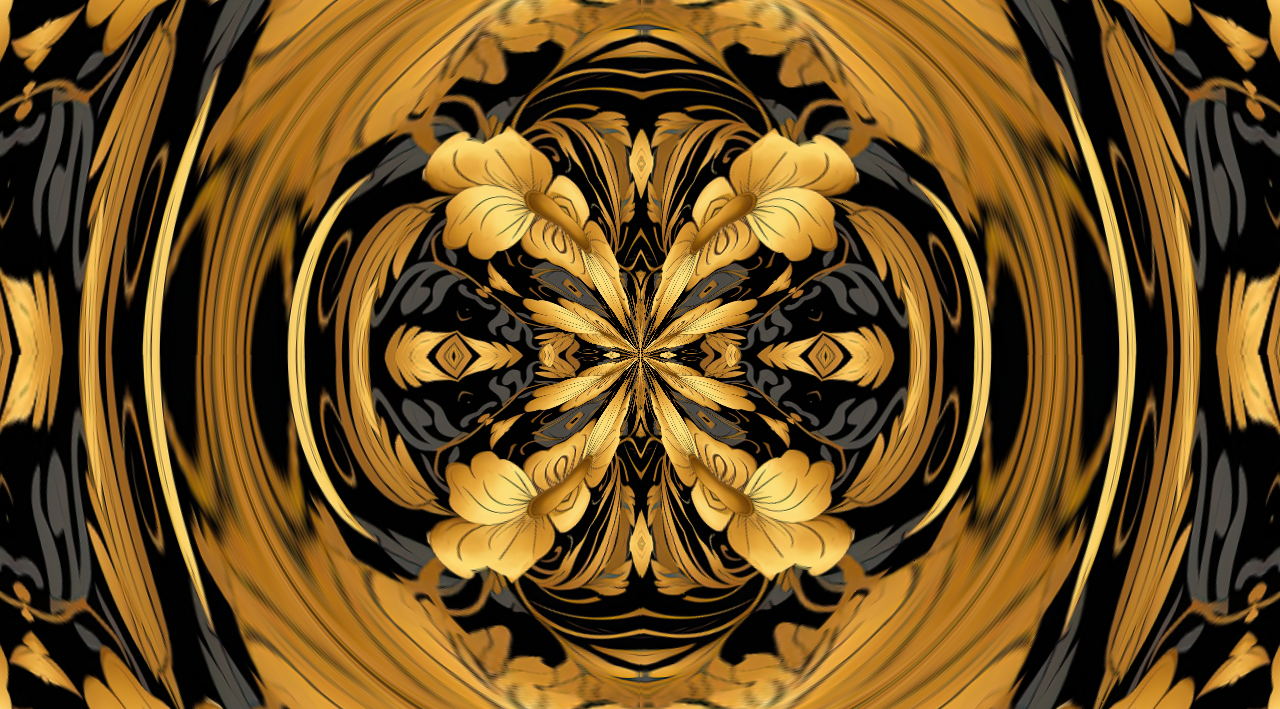 Golden Floral Reflections